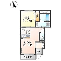 サンテラス 1LDKの間取図画像