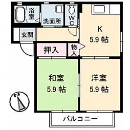 メゾンアイファミーユ 2Kの間取図画像