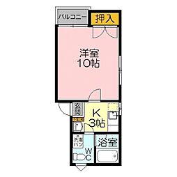 ハイツアネシス 1Kの間取図画像