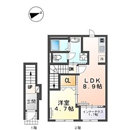 メゾン ド フローラガーデン 1LDKの間取図画像