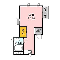 メゾンドサフラン ワンルームの間取図画像
