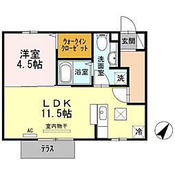 メルメゾン 1LDKの間取図画像