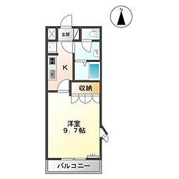 ピュアラK 1Kの間取図画像