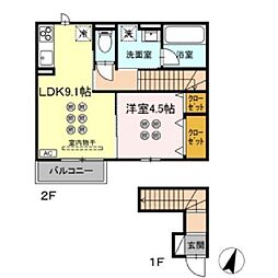 セレニテ 1LDKの間取図画像