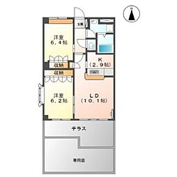 フォレストガーデンB 2LDKの間取図画像