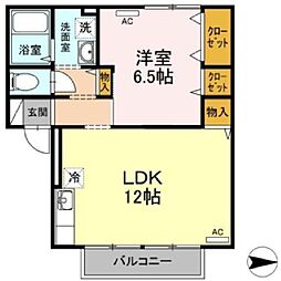 セジュールK 1LDKの間取図画像