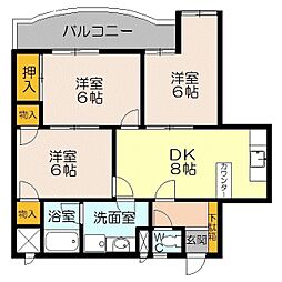 ピアシティ 3DKの間取図画像