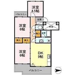 フジパレス米子 3DKの間取図画像
