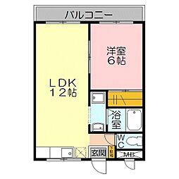 エクセレックアピオン 1LDKの間取図画像
