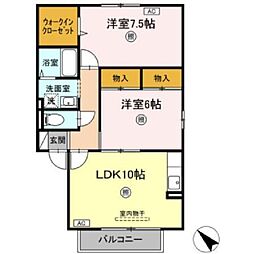 メゾン・エタンスレ 2LDKの間取図画像