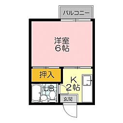 サンセール愛宕 1Kの間取図画像