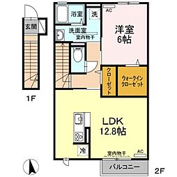 スペースセカンド 1LDKの間取図画像
