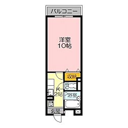 三記マンション久米町 1Kの間取図画像