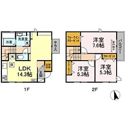 セジュールウィット目久美 3LDKの間取図画像
