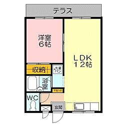 アトリエコート 1LDKの間取図画像