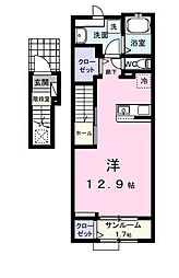 (仮)観音寺新町2丁目アパート ワンルームの間取図画像