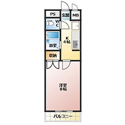 コンチェルトM 1Kの間取図画像