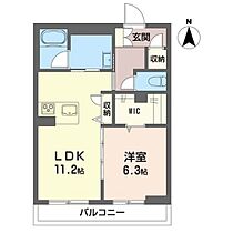 アンソレイユ 206 ｜ 群馬県高崎市貝沢町（賃貸アパート1LDK・2階・48.18㎡） その2