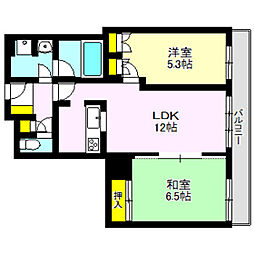 高崎タワー21 2LDKの間取図画像