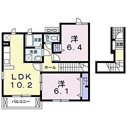 ブライトソフトリー 2LDKの間取図画像