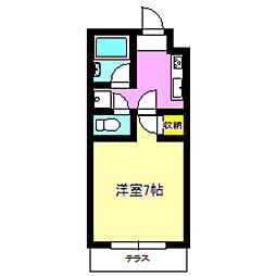 大塚ハイツ 1Kの間取図画像