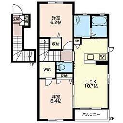 セルシャンプB 2LDKの間取図画像