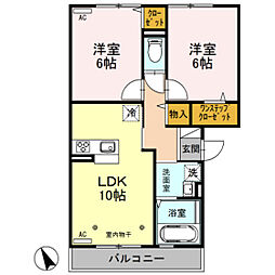EstateZENC 2LDKの間取図画像