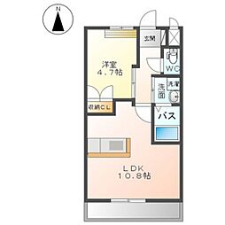 MRイースト 1LDKの間取図画像