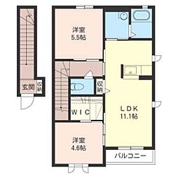 ビエントC 2LDKの間取図画像