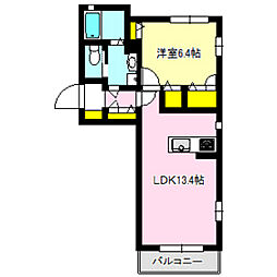 さんのこえだハイツ 1LDKの間取図画像