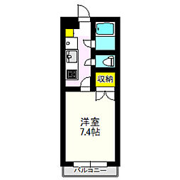 ガーデンプレイス中居町 1Kの間取図画像
