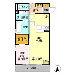 サンアルト1 1LDKの間取図画像