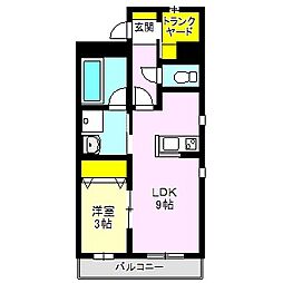 ParisCourt 1LDKの間取図画像