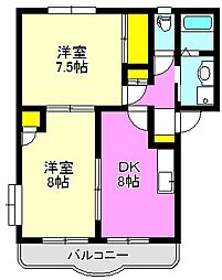 サザンウィンド 2LDKの間取図画像