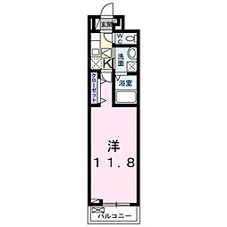 メゾングラース3 1Kの間取図画像