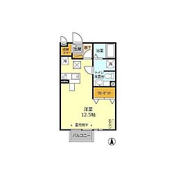 TXハイム ワンルームの間取図画像