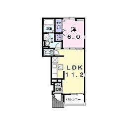 ジプソフィル 1階1LDKの間取り