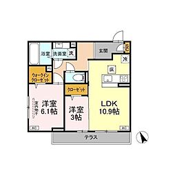 D s LIEN (ディ-ズリアン) A 2LDKの間取図画像