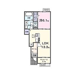 セイバリー 1LDKの間取図画像