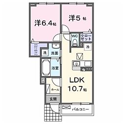 セイバリー 2LDKの間取図画像