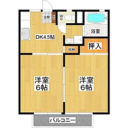 サンシティ二の宮C 2DKの間取図画像