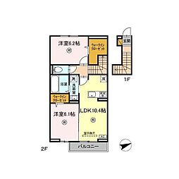 エレーデ 2LDKの間取図画像