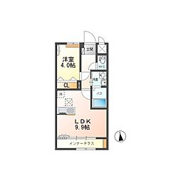 ラウレア 1LDKの間取図画像