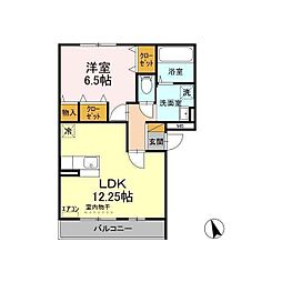 スマイルサンライズK 1LDKの間取図画像