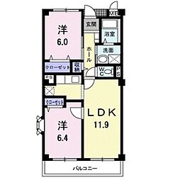 ソレアード・TSUKUBA 2LDKの間取図画像