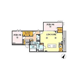 ベルグランデ 2LDKの間取図画像