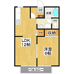 サンガーデン稲荷前F 1LDKの間取図画像