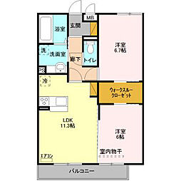 グランシャリオ 2LDKの間取図画像