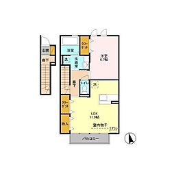グラン・ボヌール2 1LDKの間取図画像