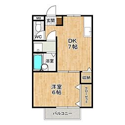 グリーンシティーヒルズ 1DKの間取図画像